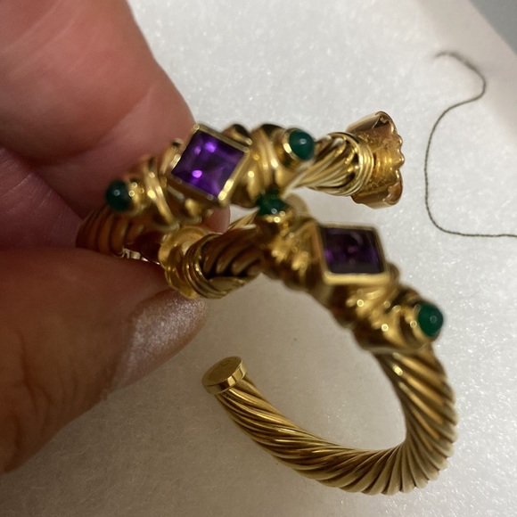 DAVID YURMAN 14kt gold “Renaissance “ cable hoop earrings - Picture 7 of 9